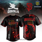 Godzilla x San Francisco Giants Black Red Baseball Jersey