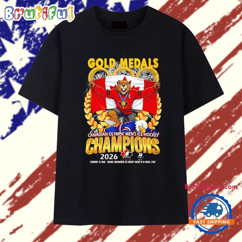 Gold Medals Canadian Olympic Men’s Ice Hockey Champions 2026 T Shirt