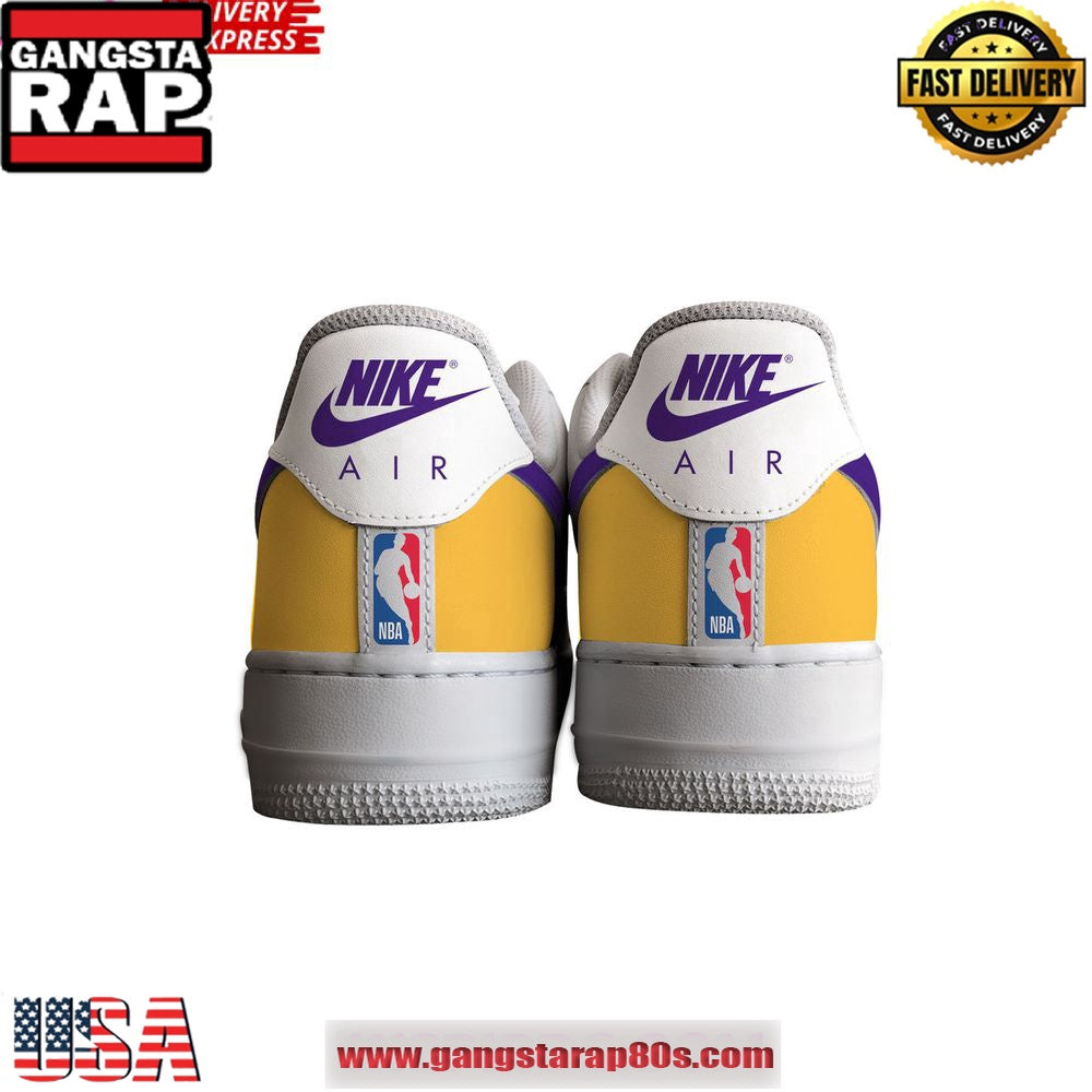 Golden Los Angeles Lakers Custom Air Force 1 Sneakers Shoes