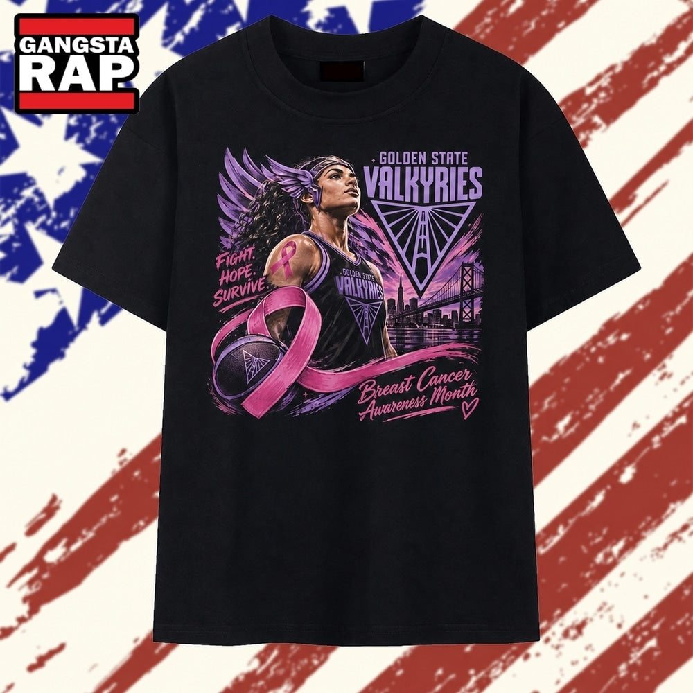 Golden State Valkyries Breast Cancer Awareness Month Fight Hope Survive T Shirt