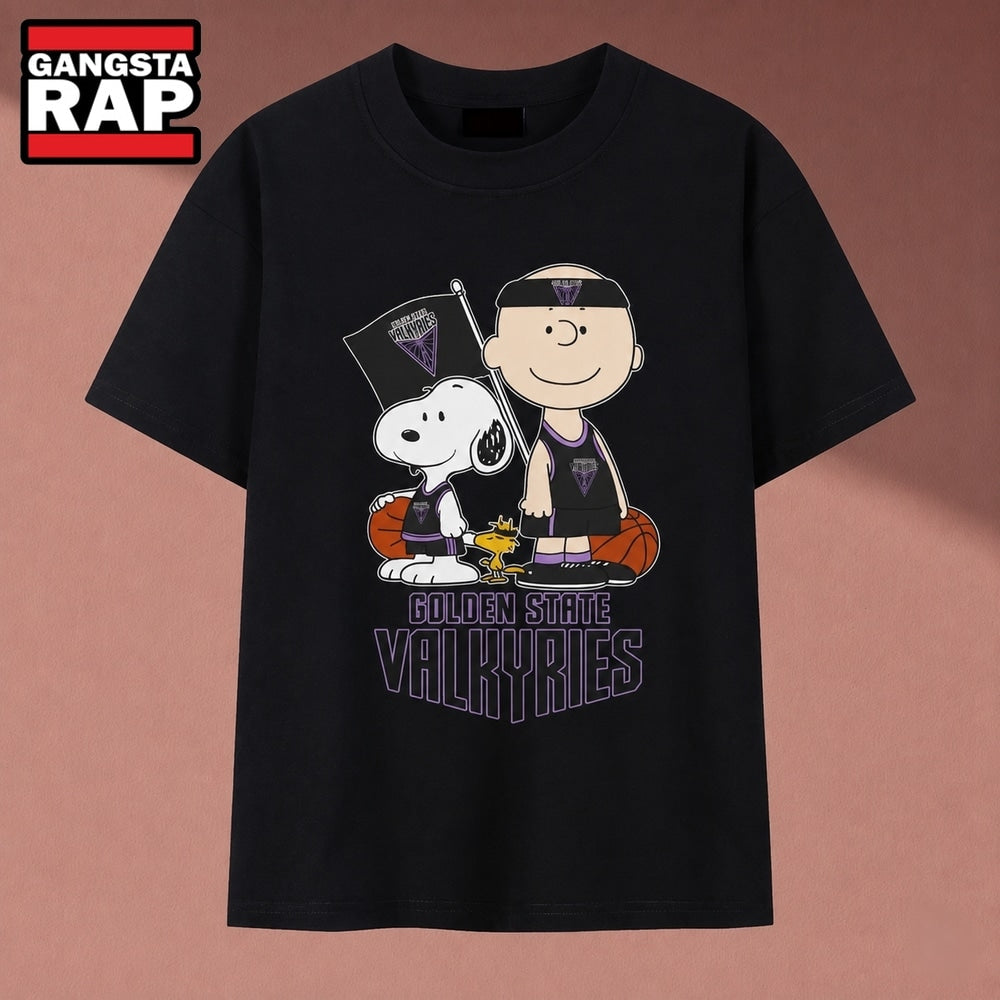 Golden State Valkyries Charlie Brown & Snoopy WNBA T Shirt , Music 2D Shirt