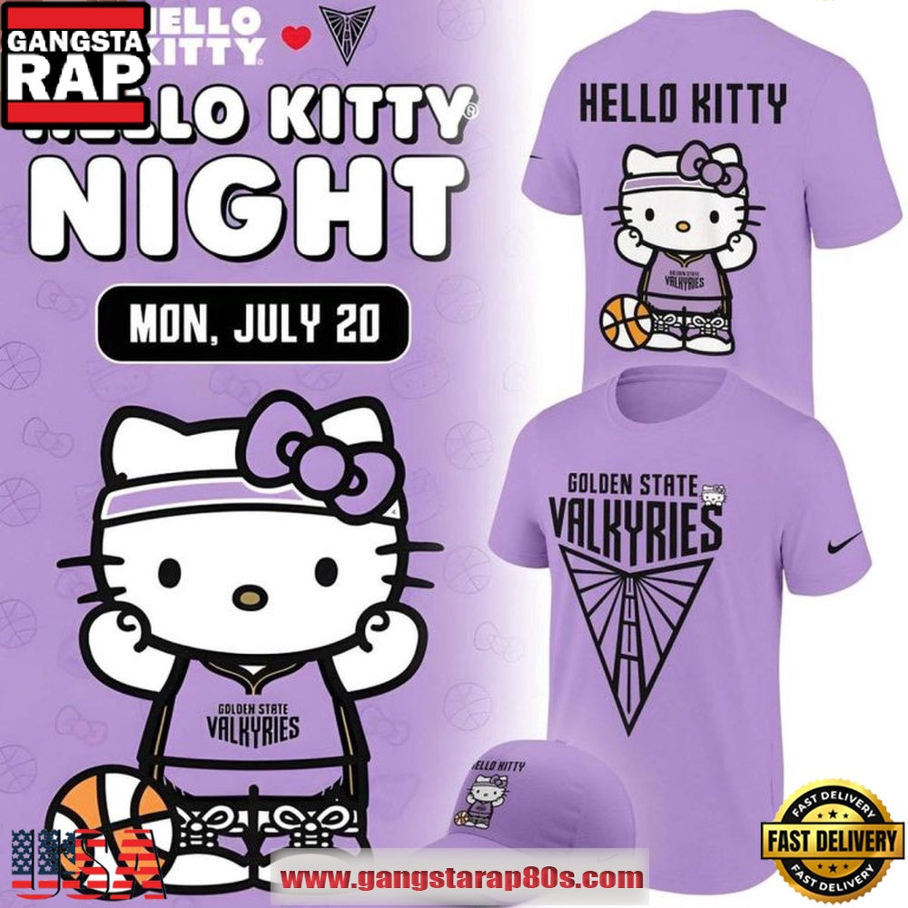 Golden State Valkyries Official Hello Kitty Night 2026 T Shirt