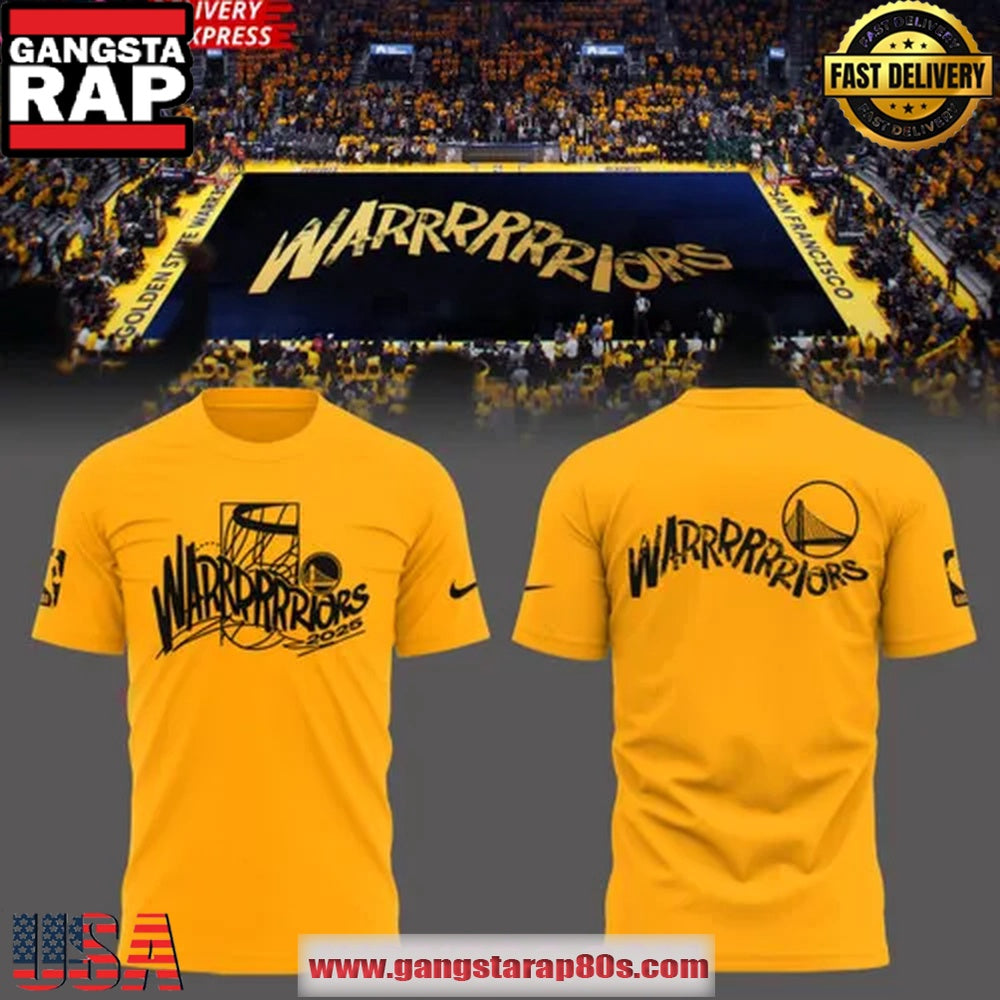 Golden State Warriors NBA Play Off 2025 Gold Unisex T Shirt