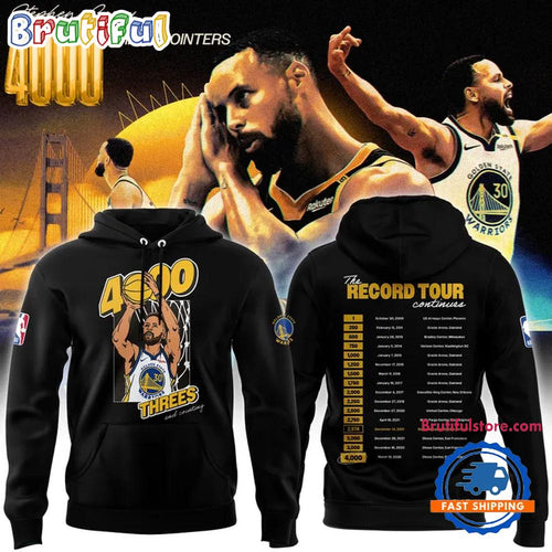 Golden State Warriors Special Stephen Curry 4000 Threes And Counting All Over Print Hoodie