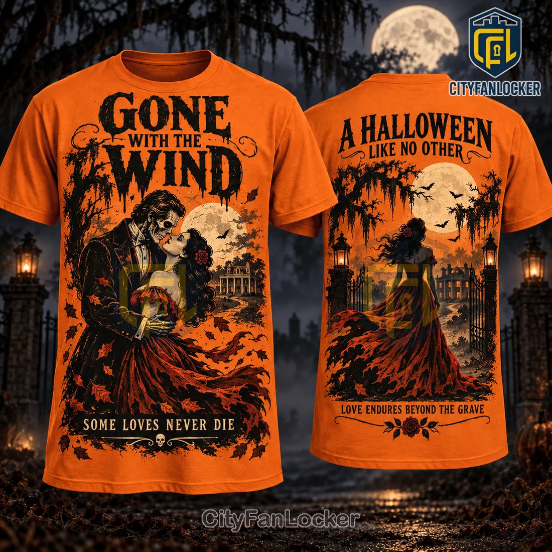 Gone With The Wind Gothic Halloween Orange T-Shirt