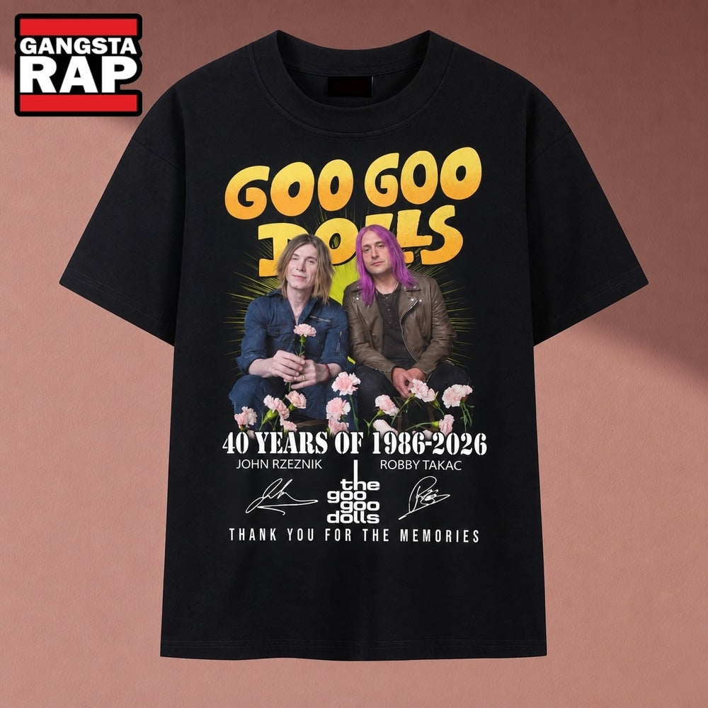 Goo Goo Dolls 40 Years Of 1986 2026 Anniversary Signatures T Shirt, Music 2D Shirt