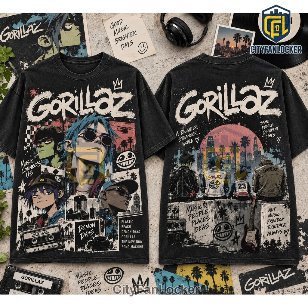 Gorillaz Alternative Rock Blue Shirt
