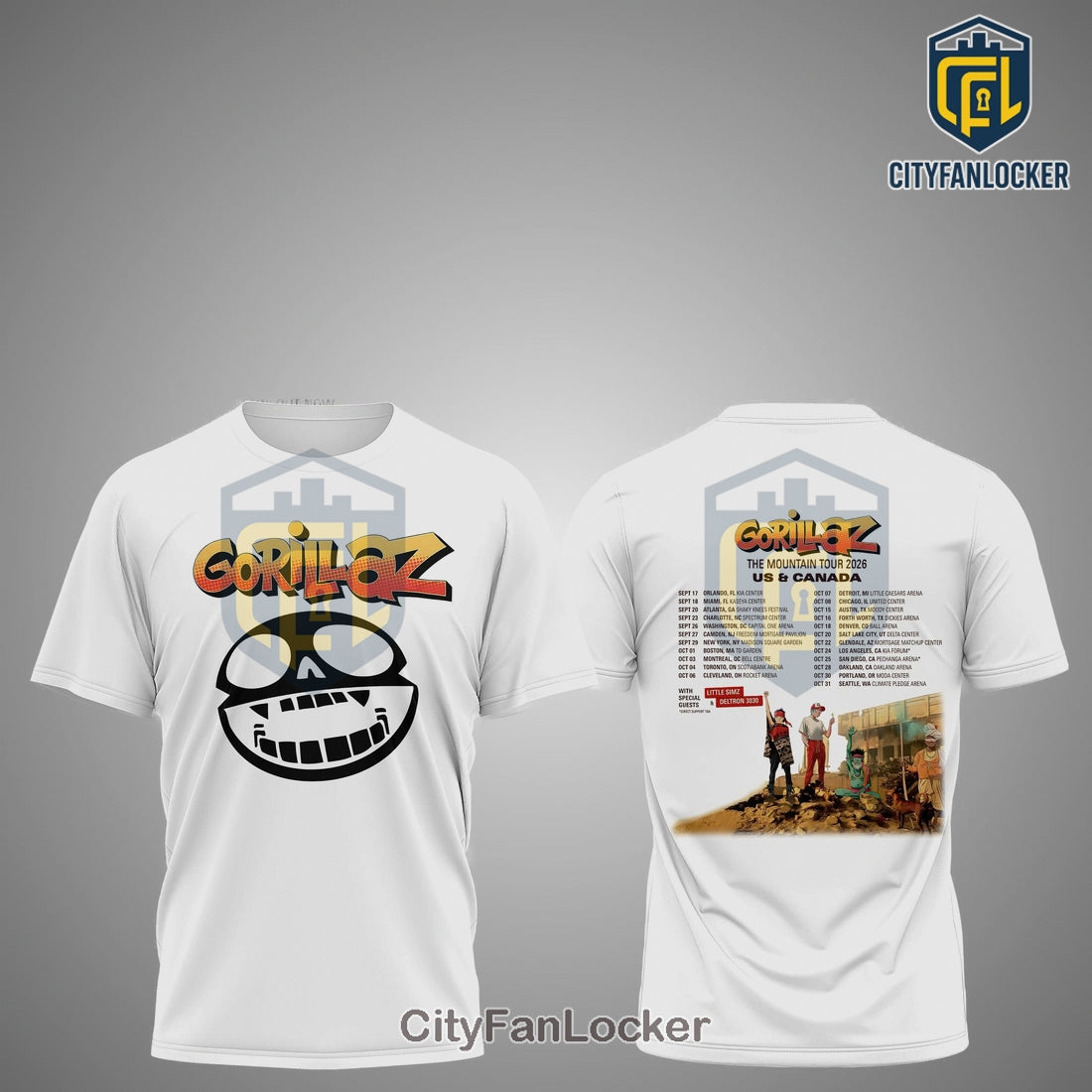 Gorillaz The Mountain Tour 2026 North America Concert T-Shirt