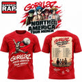 Gorillaz The North American Mountain Tour 2026 Limited Edition Red T Shirt