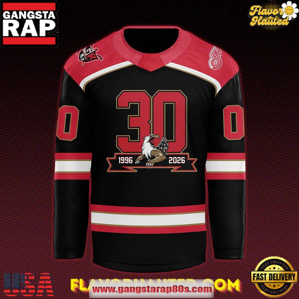 Grand Rapids Griffins 30th Anniversary Celebrations Special Custom Hockey Jersey
