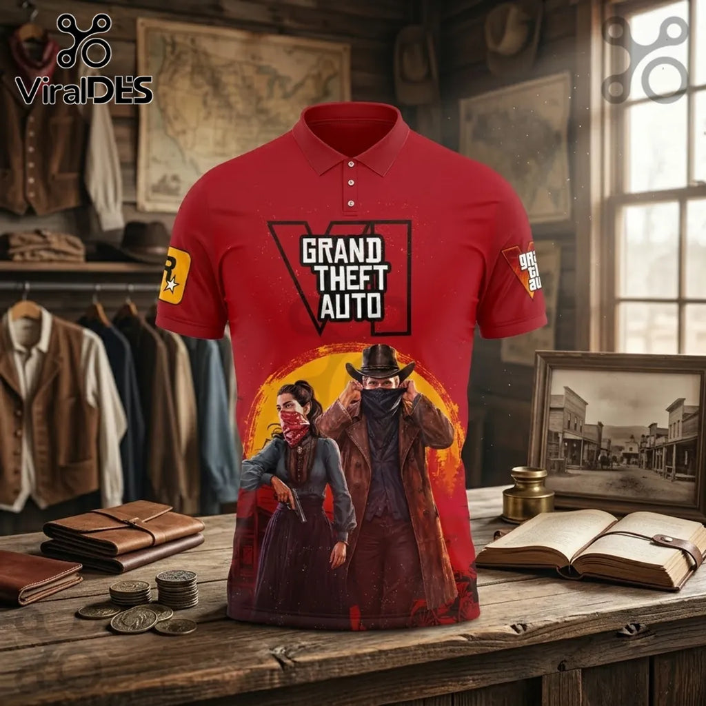 Grand Theft Auto VI Red Premium Polo Shirt