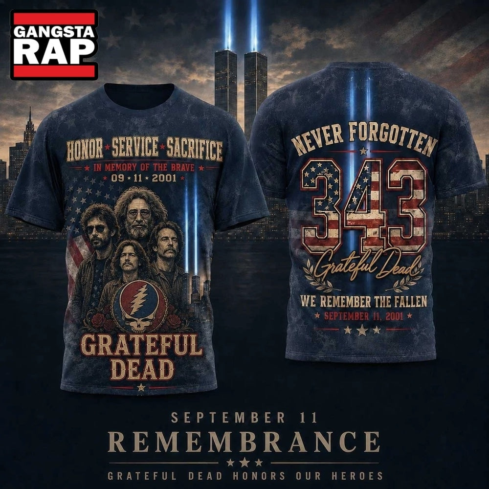 Grateful Dead 911 Tribute Twin Towers 343 Memorial 3D Shirt