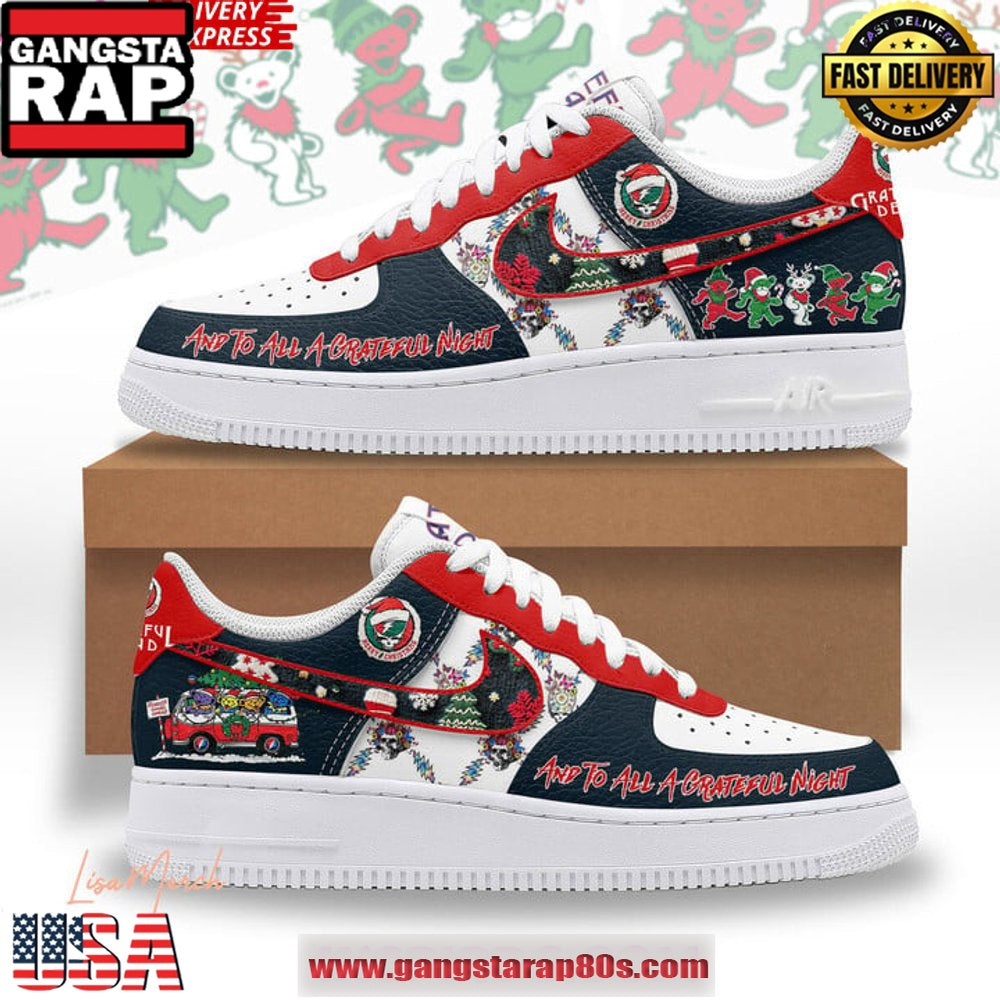 Grateful Dead Christmas Night Limited Edition Air Force 1 Sneakers Shoes