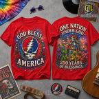 Grateful Dead Dancing Bears Americana Red T-Shirt
