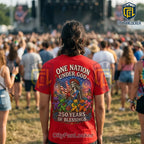 Grateful Dead Dancing Bears Americana Red T-Shirt