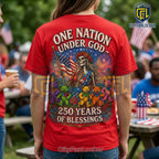Grateful Dead Dancing Bears Americana Red T-Shirt