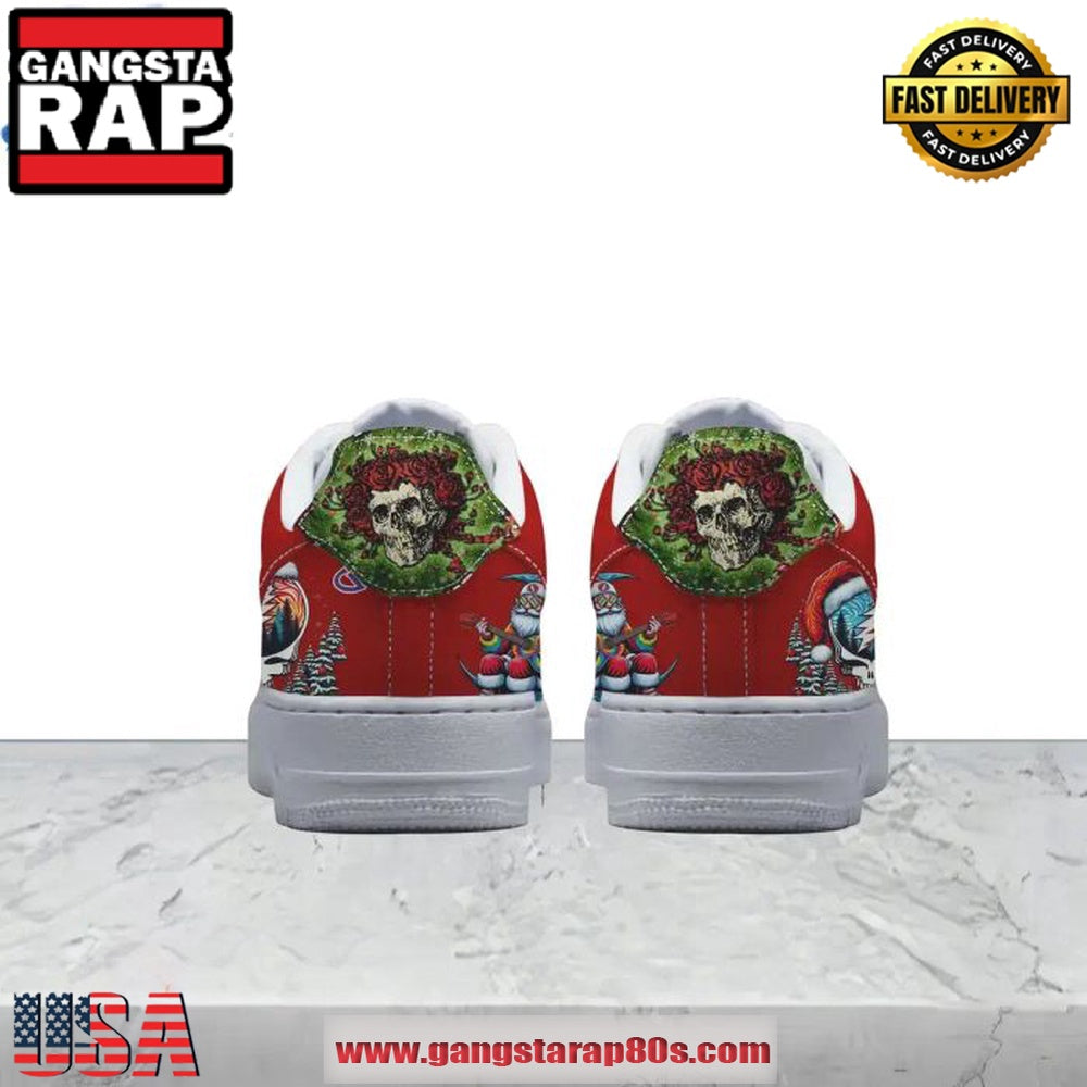 Grateful Dead Merry Deadmas Limited Air Force 1 Running Sneakers Shoes