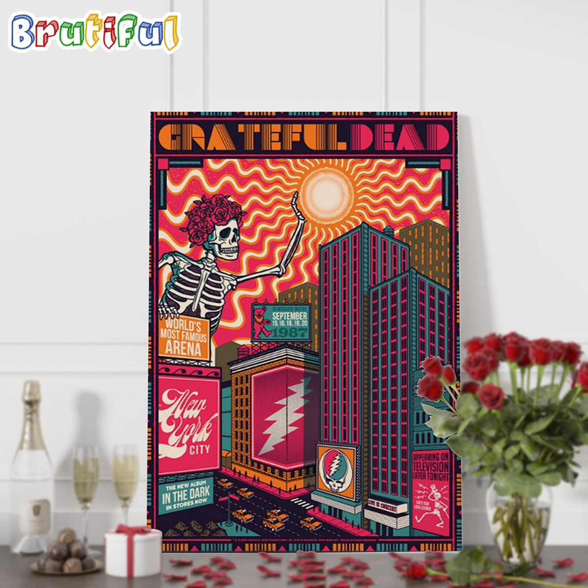 Grateful Dead New York City September 15-16, 18-20 Wall Art Poster Canvas
