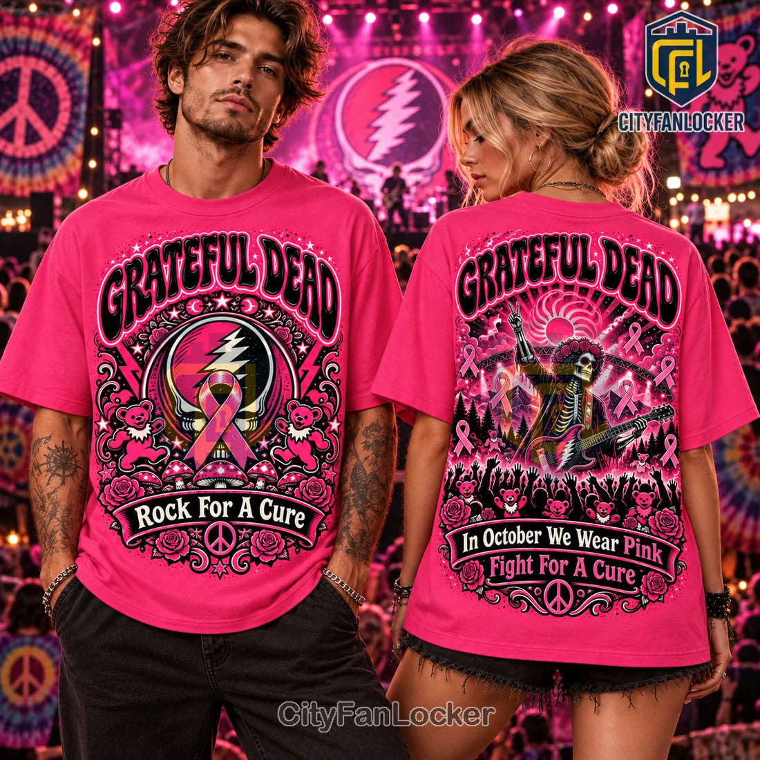 Grateful Dead Pink Dancing Bear Shirt