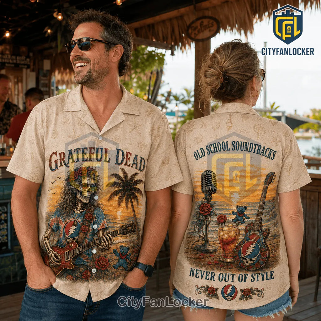 Grateful Dead Skeleton Musician Hawaiian Shirt