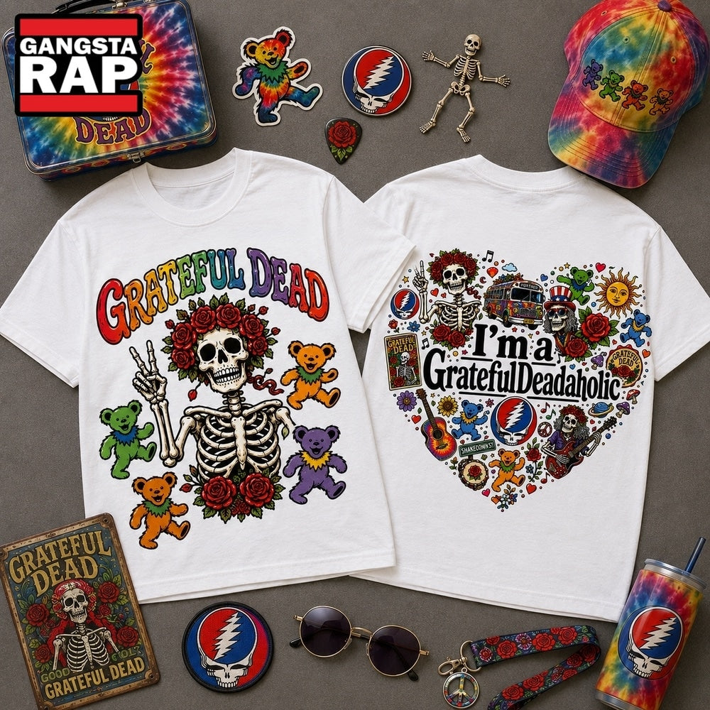 Grateful Dead Skeleton Roses Vintage 3D Shirt , Music Trending 3D Shirt