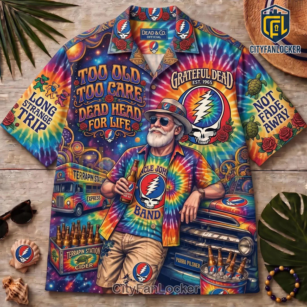 Grateful Dead Steal Your Face Tie Dye Aloha Shirt