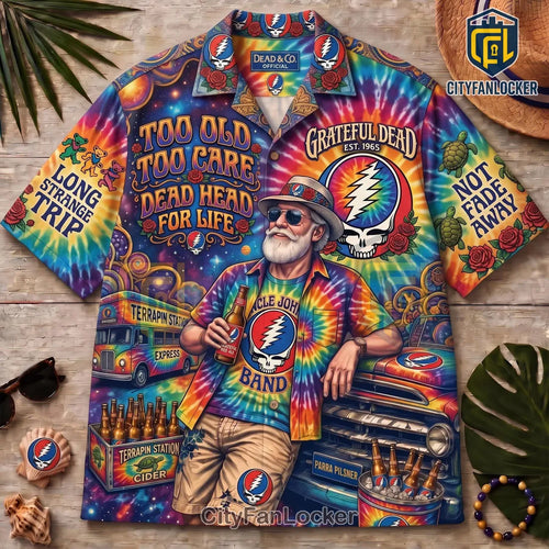 Grateful Dead Steal Your Face Tie Dye Aloha Shirt
