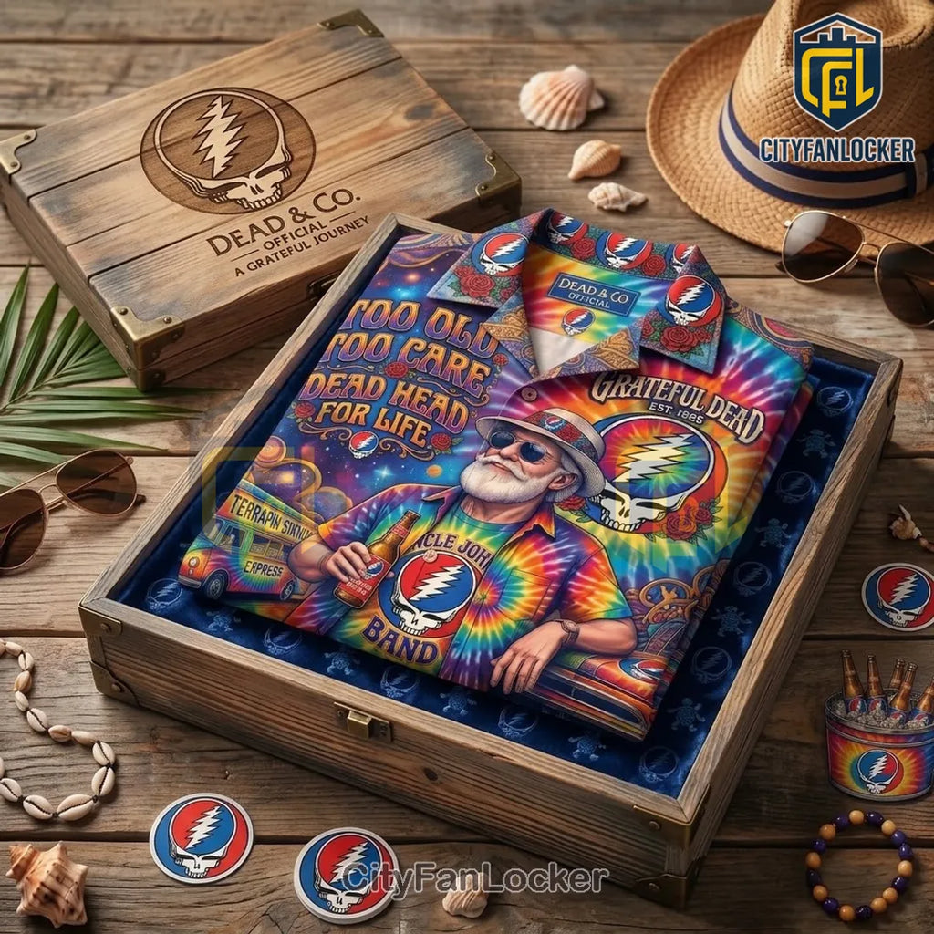 Grateful Dead Steal Your Face Tie Dye Aloha Shirt