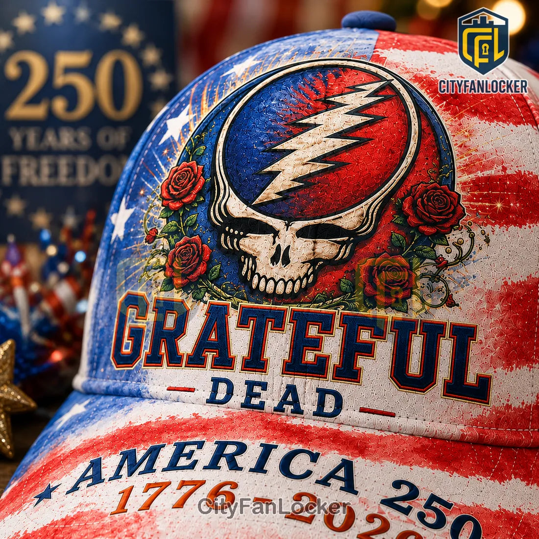 Grateful Dead USA Patriotic 250 Years Of Freedom Classic Cap