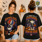 Grateful Dead x Snoopy Skeleton Pumpkin Cotton T-Shirt