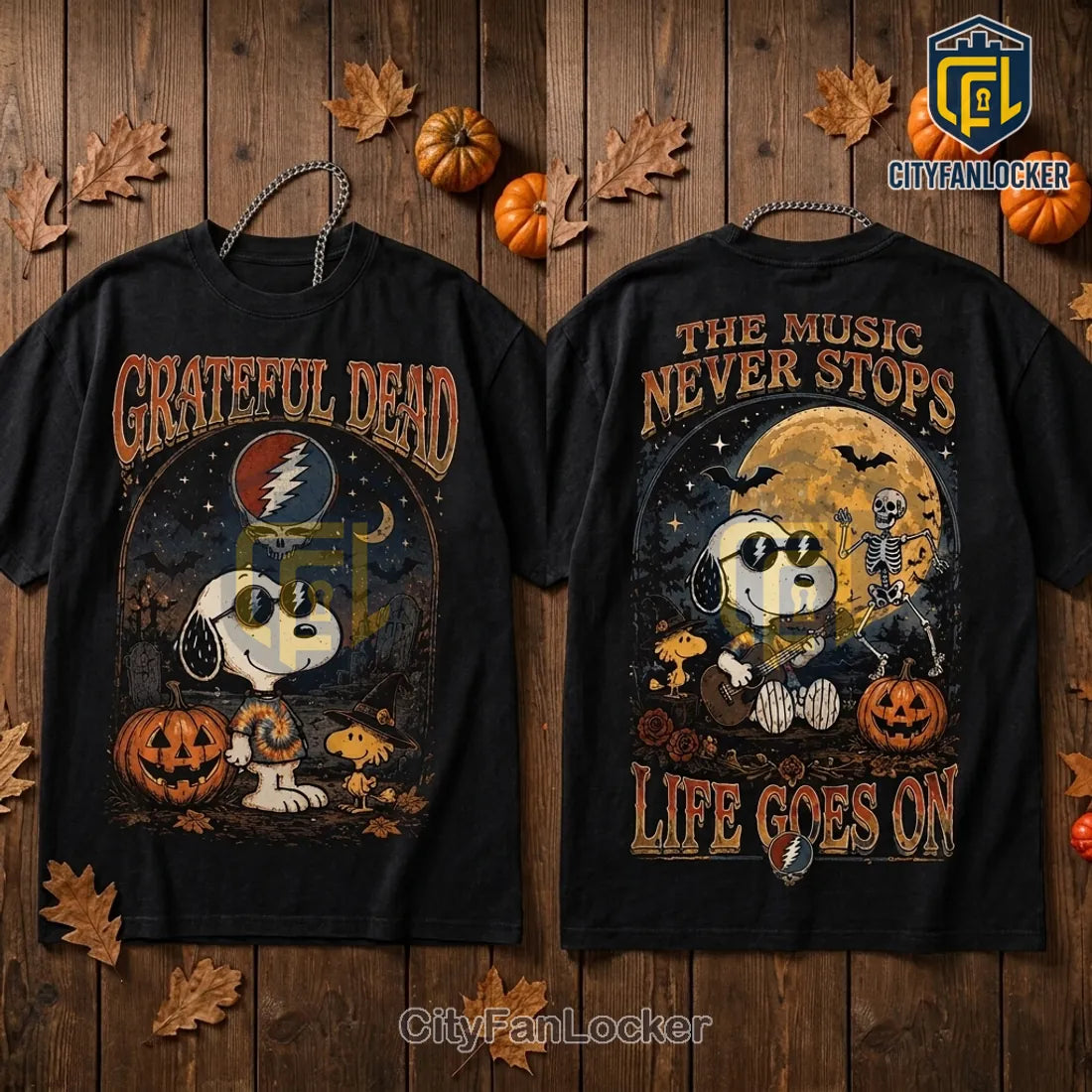 Grateful Dead x Snoopy The Music Never Stops T-Shirt