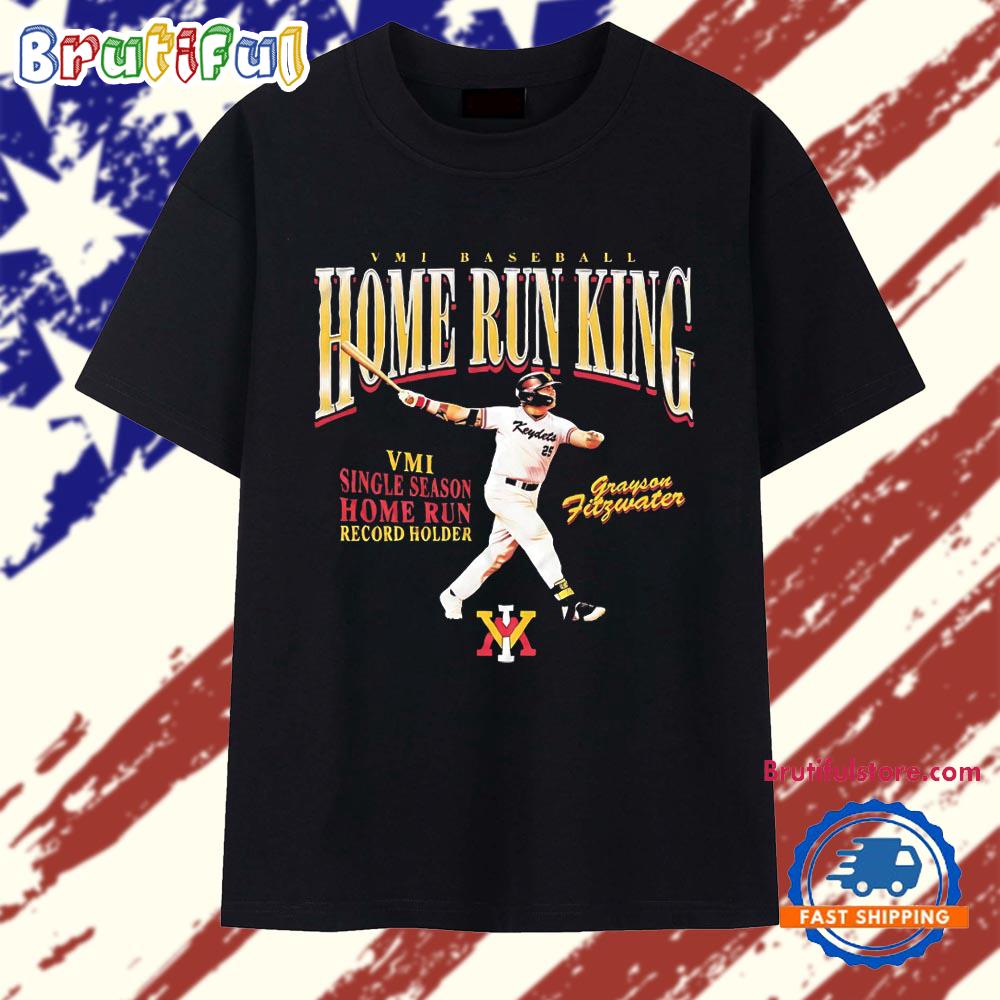 Grayson Fitzwater VMI Baseball Home Run King Single Season Record Holder T Shirt