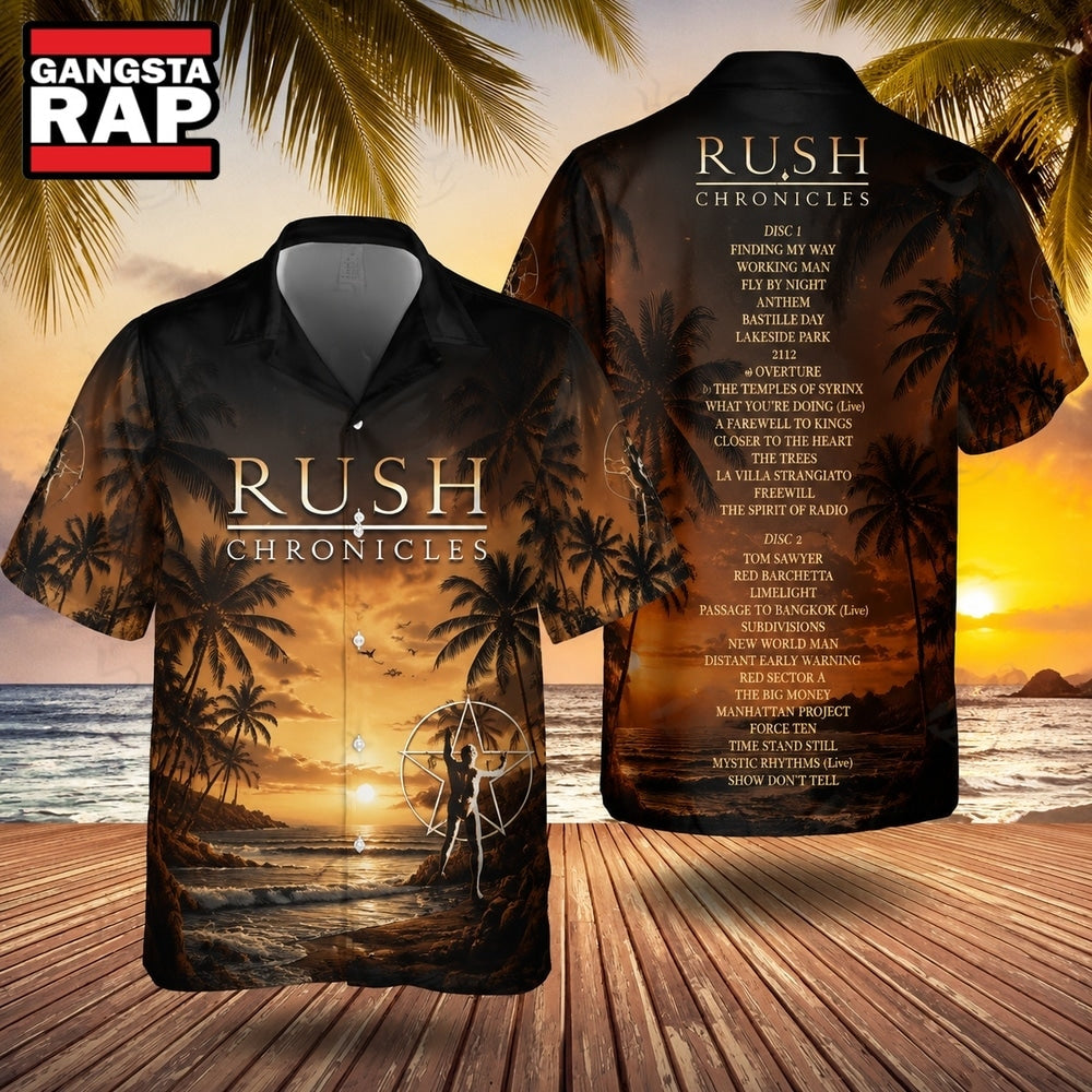 Great Rock Band Rush Chronicles Hawaiian Shirt , Music Hawaiian Shirt