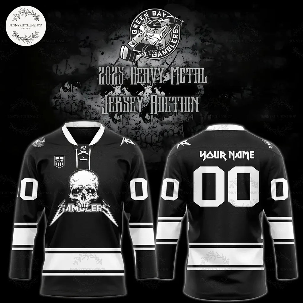 Green Bay Gamblers Heavy Metal Night 2025 Hockey Jersey