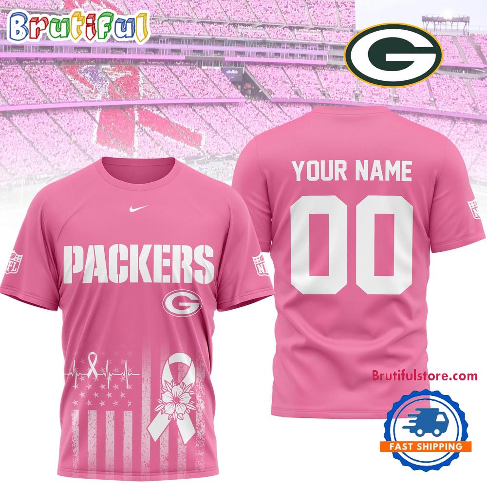 Green Bay Packers 2026 NFL Breast Cancer Awareness Custom 3D Shirt