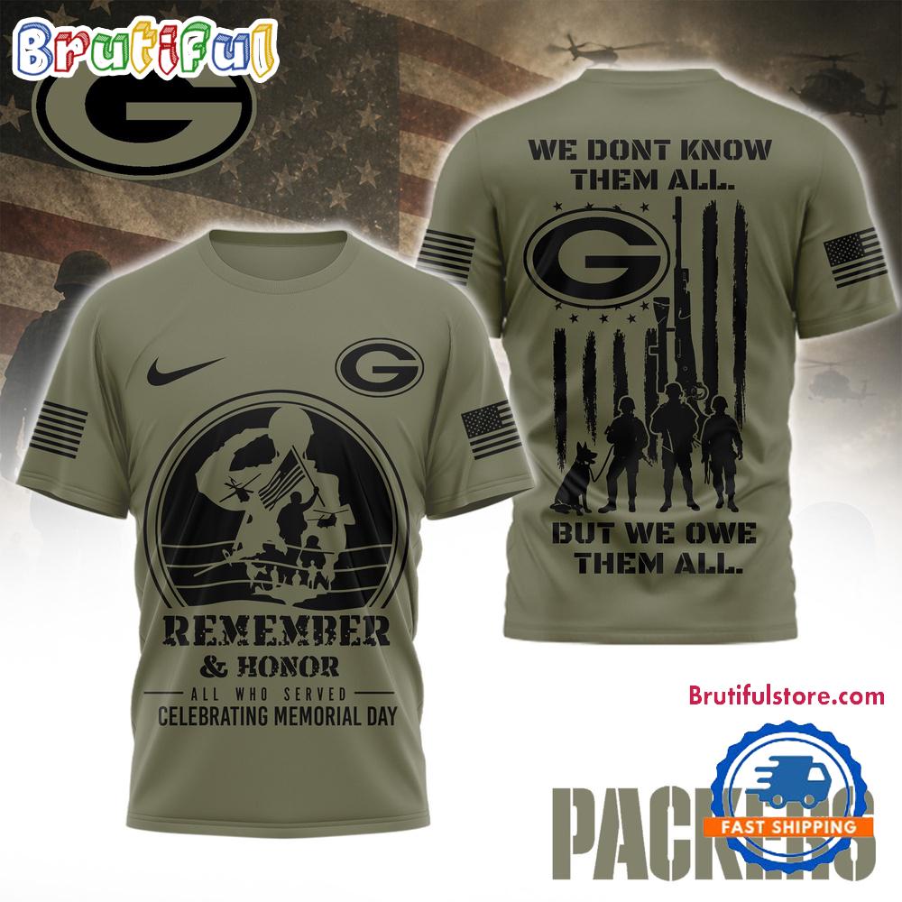 Green Bay Packers 2026 NFL Celebrating Memorial Day Limited 3D Shirt