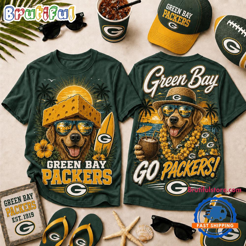 Green Bay Packers 2026 NFL Summer Tropical New Design 3D Shirt