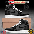 Green Bay Packers Back In Black Custom Name Air Jordan 1 Sneakers Shoes