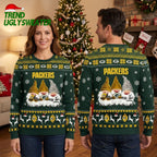 Green Bay Packers Christmas Gnome Trio Dark Green Ugly Christmas Sweater