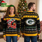 Green Bay Packers Dabbing Santa Logo Ugly Christmas Sweater