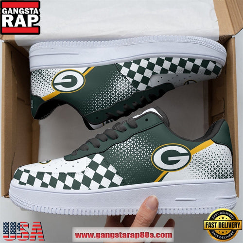 Green Bay Packers Football Air Force 1 Running Sneakers Shoes