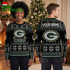 Green Bay Packers G Logo Custom Name Ugly Christmas Sweater