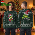 Green Bay Packers Grinch Football Custom Name Ugly Christmas Sweater