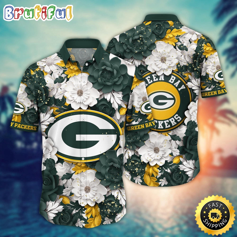 Green Bay Packers Hawaii Shirt Flower Summer Vibes