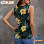 Green Bay Packers Hibiscus Pattern Women’s V-Neck Ribbed Tank Top
