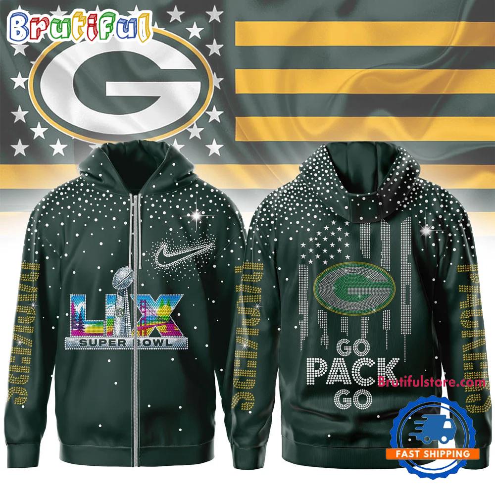 Green Bay Packers NFL 2026 Super Bowl Go Pack Go Zip Hoodie Shirt