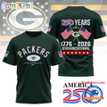 Green Bay Packers NFL 250 Years Proud Semiquincentennial Day Limited 3D Shirt