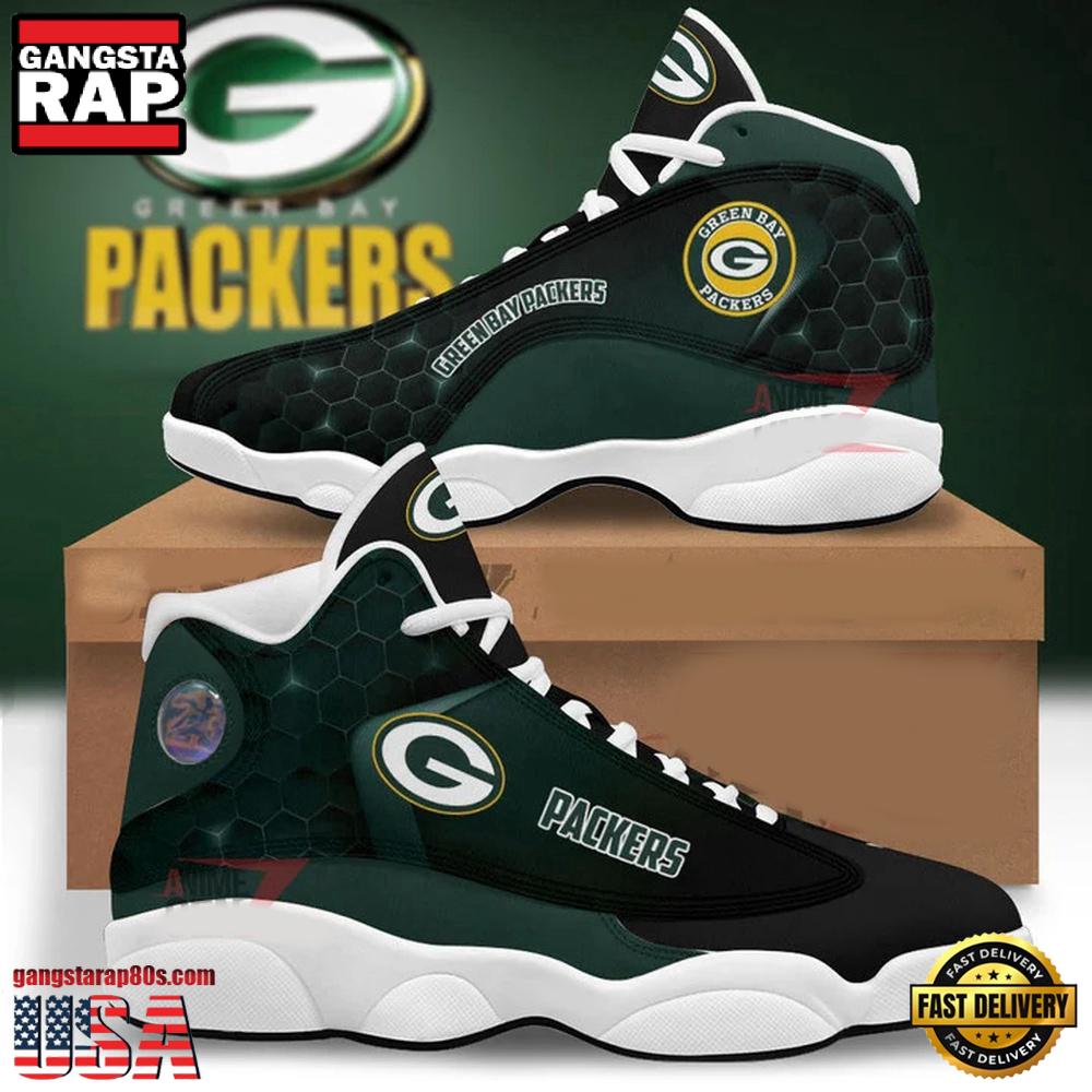 NFL Green Bay Packers New Design Air Jordan 13 Running Sneakers Shoes