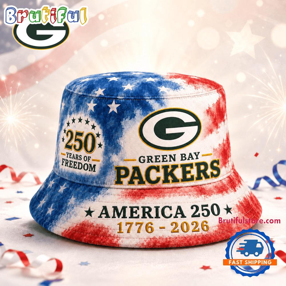 Green Bay Packers NFL Ameica 250 Years Of Freedom Bucket Hat