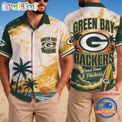 Green Bay Packers NFL Beach Vibes Team Summer Hawaiian Shirt